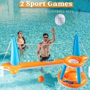 Inflable Pool float set for  basketball & volleball